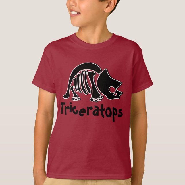 Triceratops Skeleton T Shirt (Framsida)