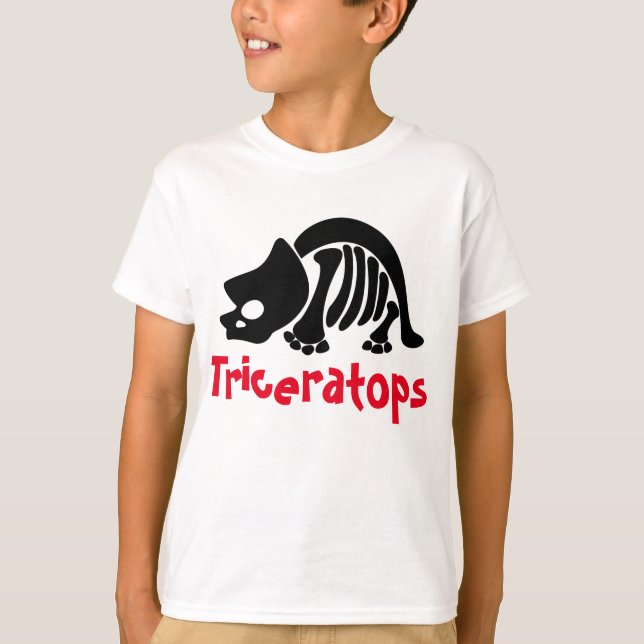 Triceratops Skeleton T Shirt (Framsida)