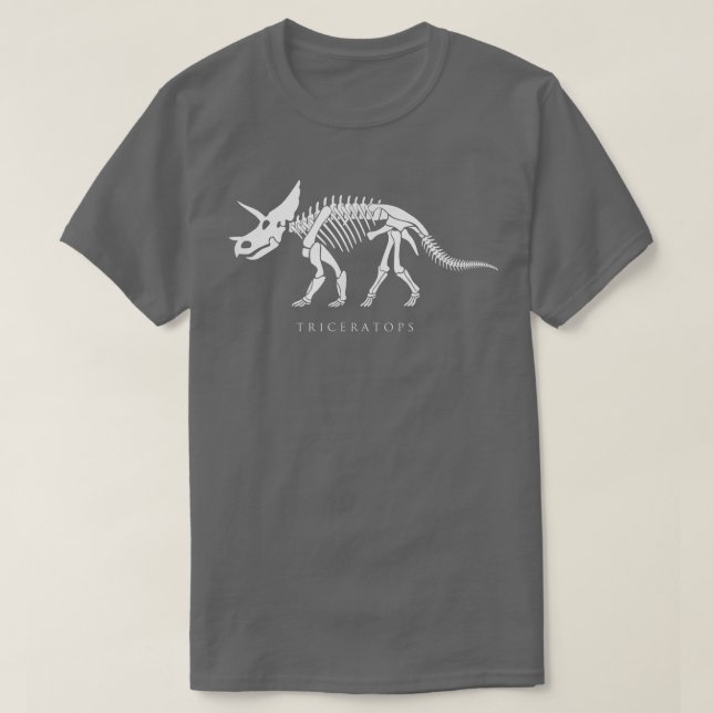 Triceratops Skeleton Three Horn Dinosaur Bones Flä T Shirt (Design framsida)