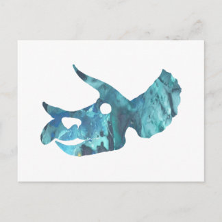 Triceratops Skull Art Vykort