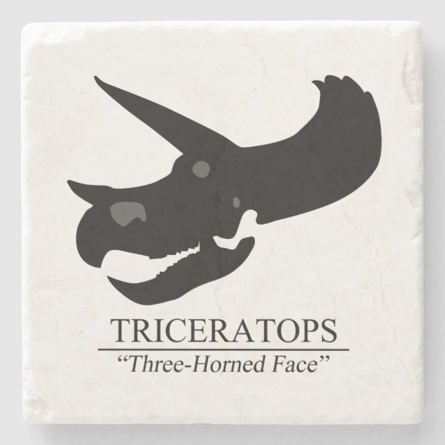 Triceratops Skull Underlägg Sten (Framsidan)