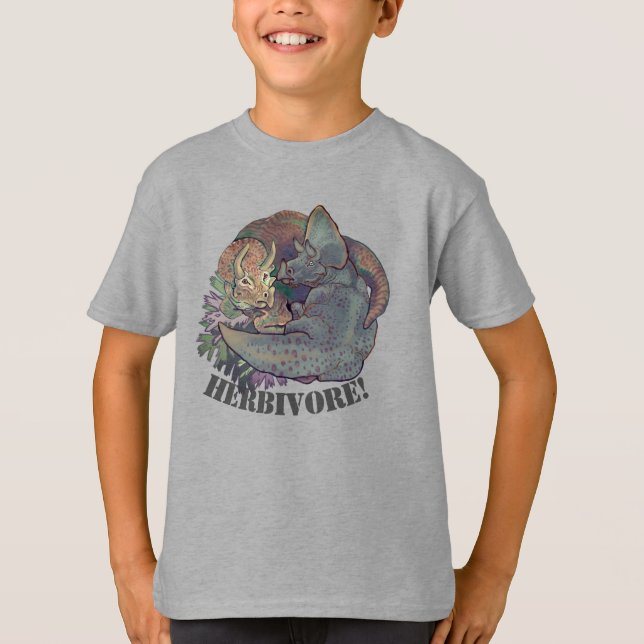 Triceratops Snuggles T Shirt (Framsida)