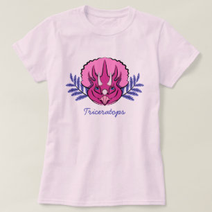 Triceratops Söt Rosa Dinosaur T-shirt