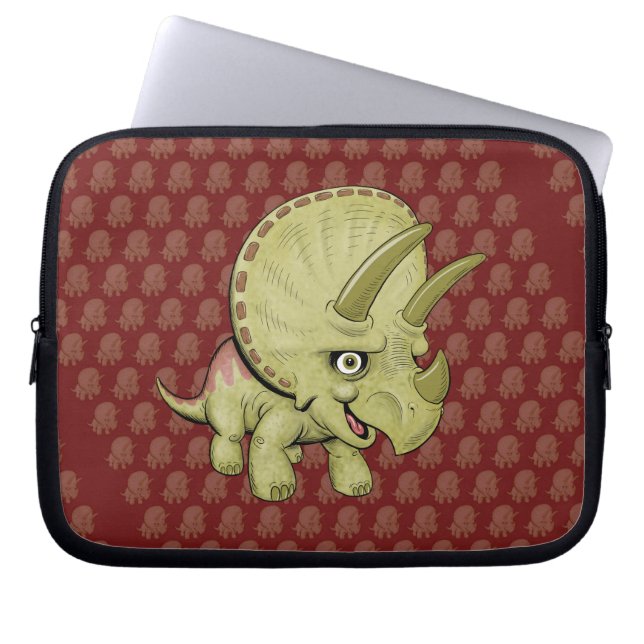 Triceratops Tecknad Laptop Fodral (Framsidan)