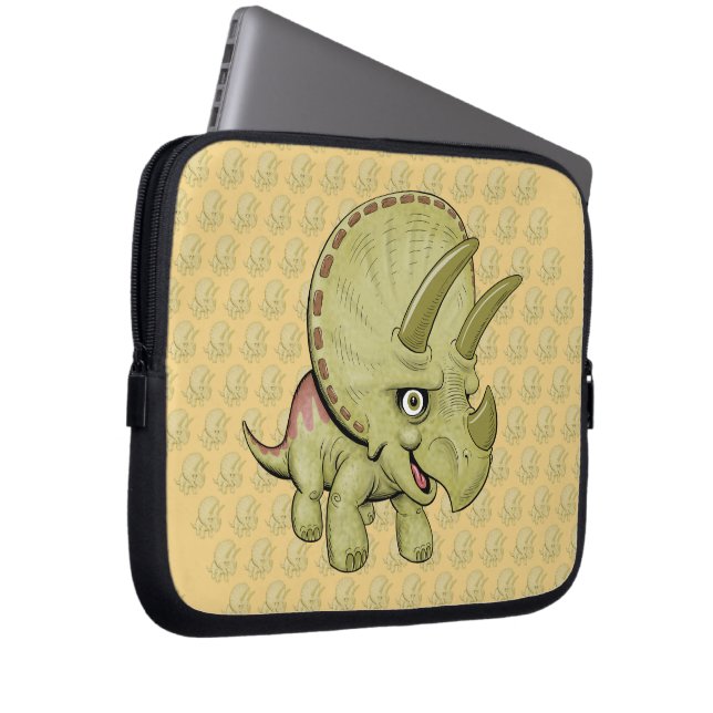 Triceratops Tecknad Laptop Sleeve (Framsidan Höger)