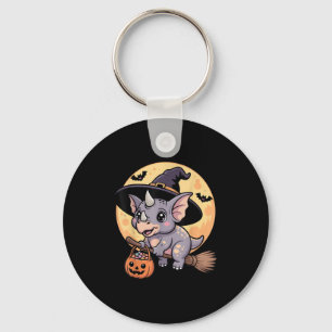 Triceratops Witch Hat Pumpkin Halloween Costume Me Nyckelring