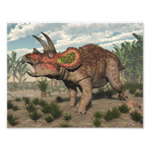 Triceratopsdinosaur - 3D framför Fototryck