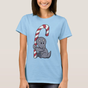 Triceratopss candy cane tee shirt