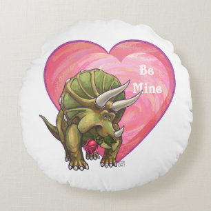 Triceratopsvalentin dag rund kudde