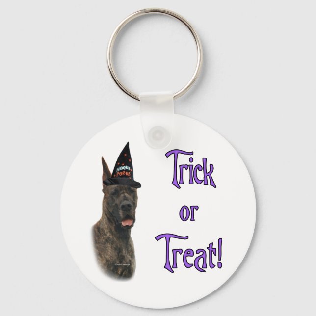 Trick av great dane (brindle) nyckelring (Framsida)