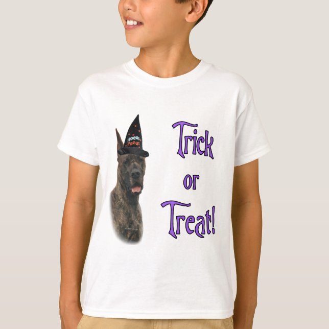 Trick av great dane (brindle) tee shirt (Framsida)