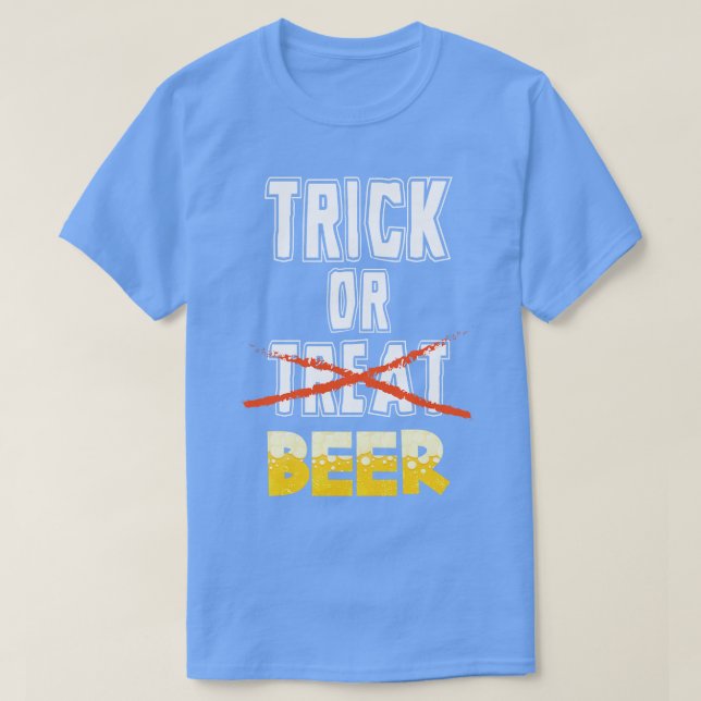 Trick eller Beer Funny Halloween Drinking Vuxen T Shirt (Design framsida)