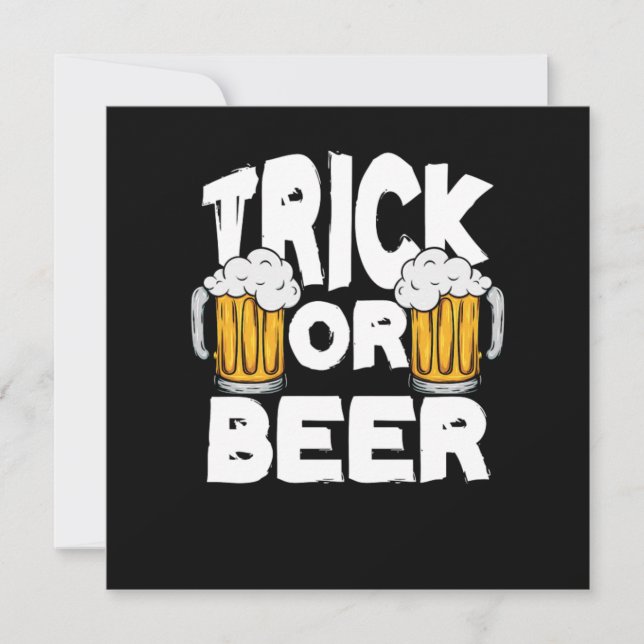 Trick eller Beer Halloween Pumpkin Bus eller godis Inbjudningar (Framsida)