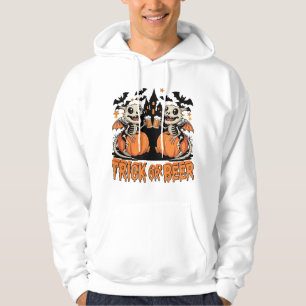 Trick eller Beer Halloween Skeleton Dragons Hoodie