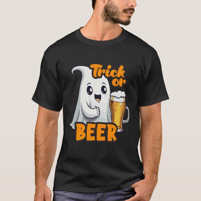 Trick- eller BEER-halloween T Shirt (Framsida)
