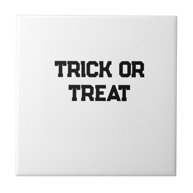 Trick eller. Behandla Halloween-skämt, svart, enke Kakelplatta (Framsidan)