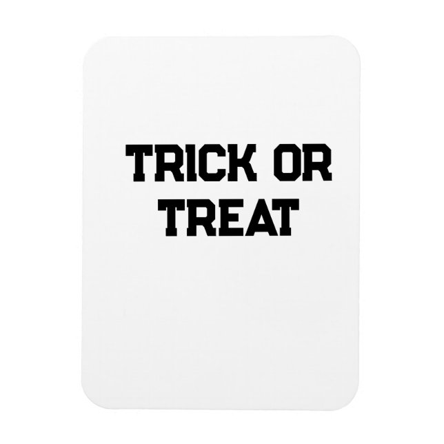 Trick eller. Behandla Halloween-skämt, svart, enke Magnet (Vertikal)