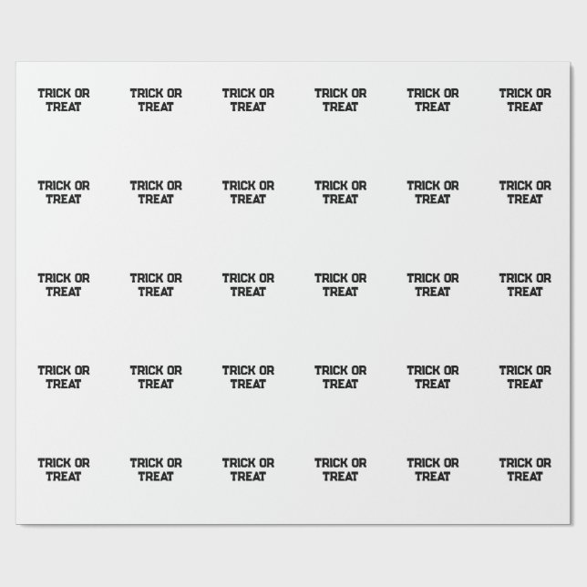 Trick eller. Behandla Halloween-skämt, svart, enke Presentpapper (Platt)