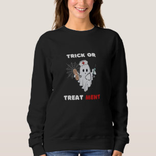 TRICK ELLER BEHANDLING HALLOWEEN GHOST NURSE T SHIRT