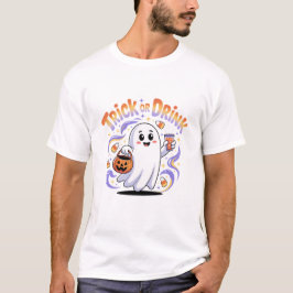 Trick eller Drink Halloween Spooky Ghost T-Shirt