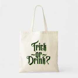 Trick eller Drink? Vuxen Halloween Glitter Tygkasse