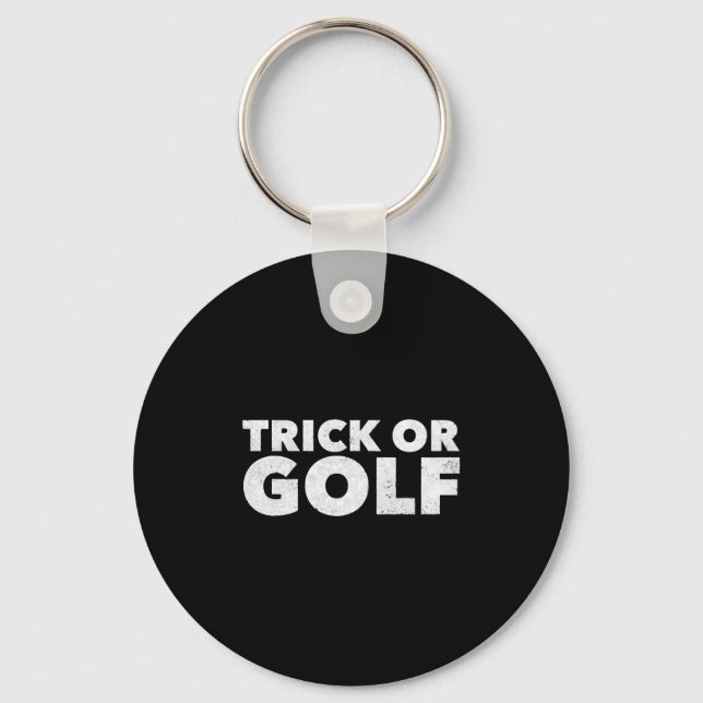 Trick eller Golf Funny Halloween Nyckelring (Framsida)
