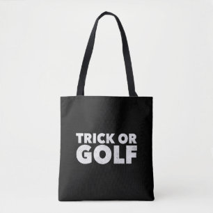 Trick eller Golf Funny Halloween Tygkasse