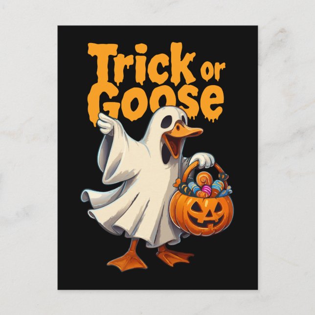 Trick eller Goose Halloween Goose Vykort (Framsida)