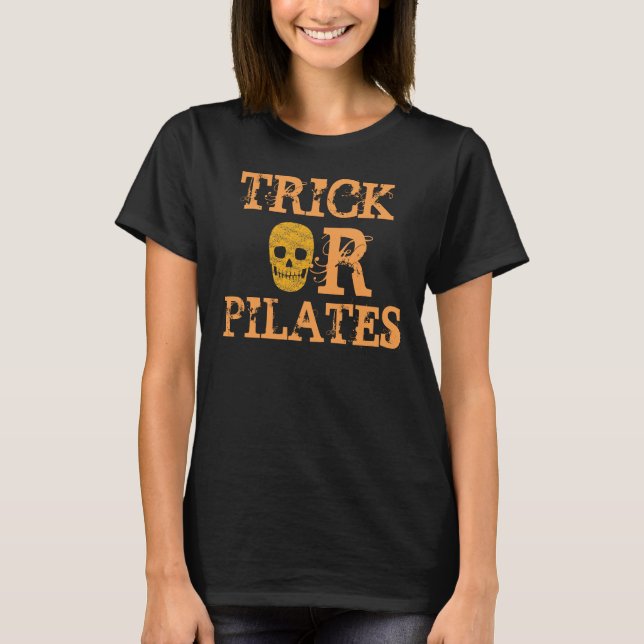 Trick eller Pilates Shirt for Halloween Workout Tröja (Framsida)