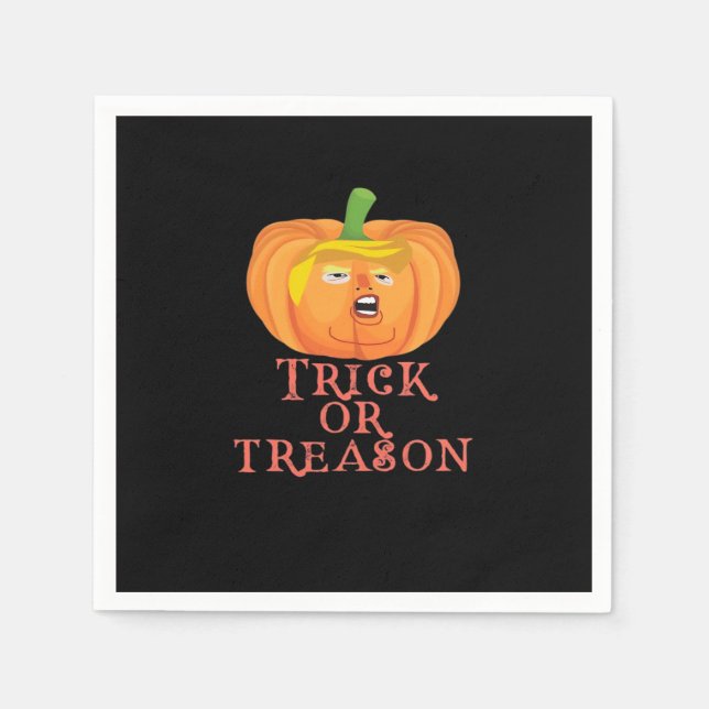 Trick- eller resonansHalloween-impeach Trumpkin De Pappersservett (Framsidan)