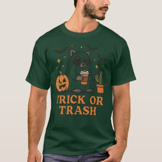 Trick eller Sopor Shirt - Cute Raccoon Halloween T Shirt