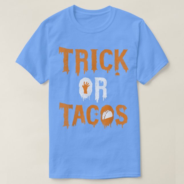 Trick eller Tacos Funny Halloween T Shirt (Design framsida)