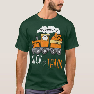 Trick eller Tåg Halloween Boo Ghost Riding Tåg Fu T Shirt