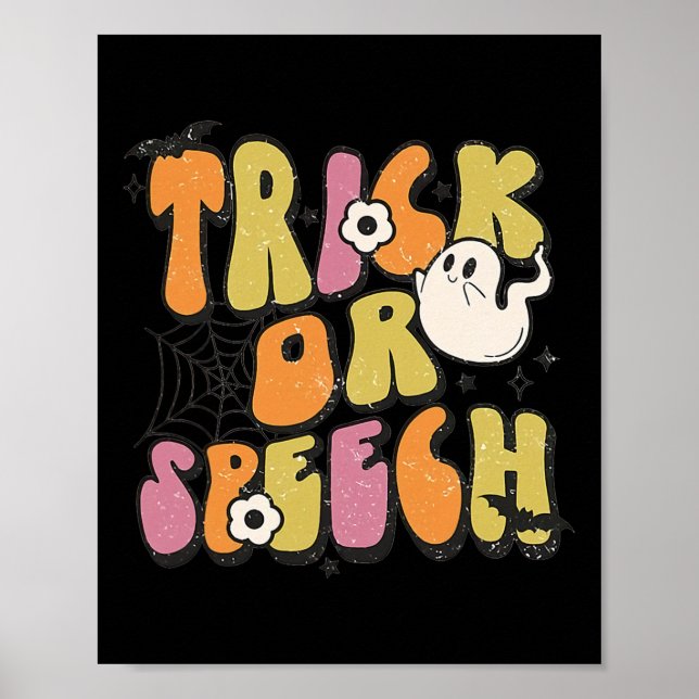 Trick eller Tal Groovy Halloween Tal-patologi Poster (Framsidan)