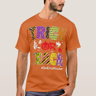 Trick eller Teach 2:a Klass-läraren Halloween Pump T Shirt