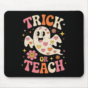 Trick eller Teach Cute Ghost Teacher Halloween Ret Musmatta
