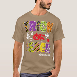 Trick eller Teach Educator Life Halloween Pumpkin T Shirt