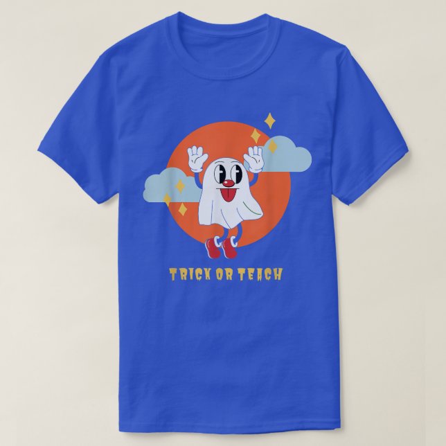Trick eller Teach Funny Teacher Halloween T Shirt (Design framsida)