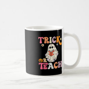 Trick eller Teach Groovy Halloween Retro Blommigt  Kaffemugg