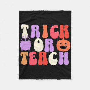 Trick eller Teach Groovy Teacher Halloween Fleecefilt