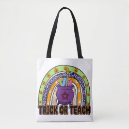 Trick eller Teach Halloween Tote Bag Tygkasse