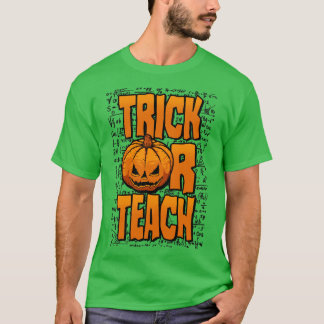 Trick eller Teach Math Teacher Halloween Pumpkin E T Shirt