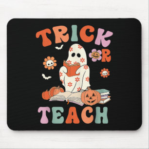 Trick eller Teach Retro Groovy Blommigt Ghost Teac Musmatta