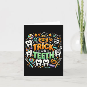Trick eller Teeth Funny Dentist Halloween Dental H Kort