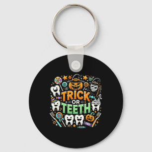 Trick eller Teeth Funny Dentist Halloween Dental H Nyckelring