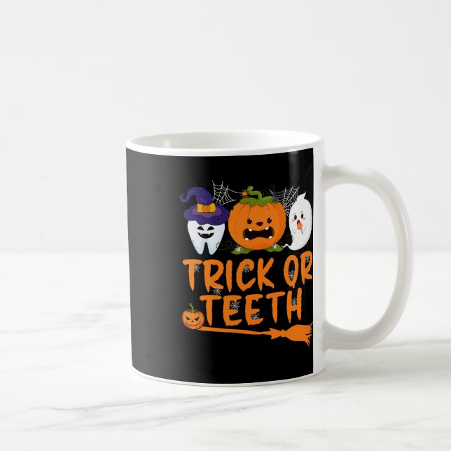Trick eller Teeth Funny Dentist Halloween Dental S Kaffemugg (Höger)