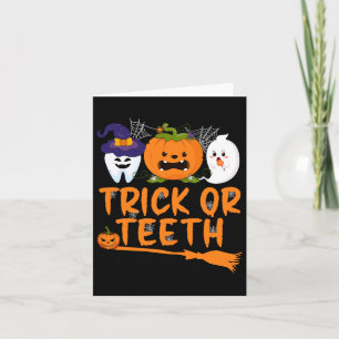 Trick eller Teeth Funny Dentist Halloween Dental S Kort