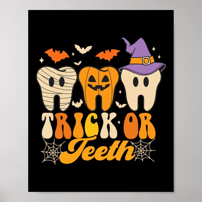 Trick eller Teeth Halloween Costumes Dental Istant Poster (Framsidan)