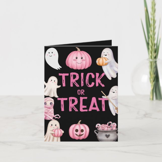 Trick eller tre Halloween Ghost 3:e födelsedagen P Inbjudan (Framsida)