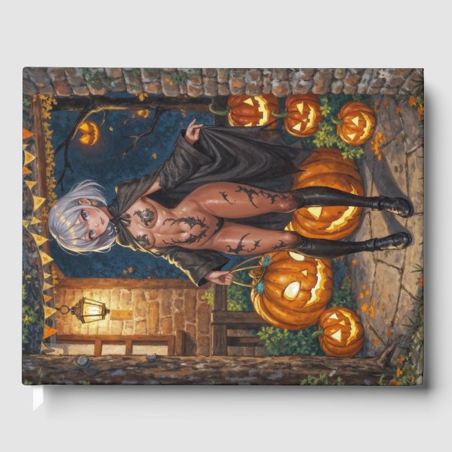 Trick eller Treat, Modig Halloween Costume Girl Gästböcker (Framsida)